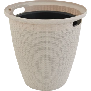 Кашпо Ingreen Rattan ø47 h47 см v27 л пластик молочный шоколад 84281217 STLM-2160205