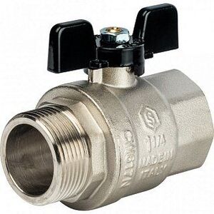 Кран шаровый STOUT ВН 1"1/4 полнопроходной, бабочка