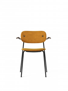 1115002-011206ZZ MENU Обеденный стул, полностью обитый, с подлокотником, черный Темный мореный дуб | Ритц - 1644