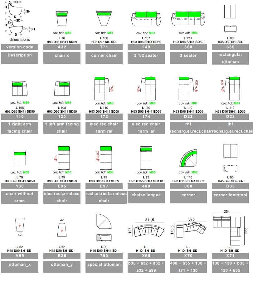 Кресло с откидной спинкой из ткани Calia Italia Modular ARCH-00113179 - Вид №2
