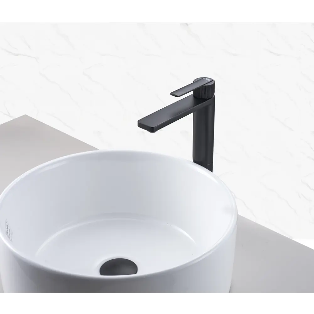 Смеситель для раковины KONSENSA Теано однорычажный на столешницу цвет черный матовый STLM-2004158 - Вид №6