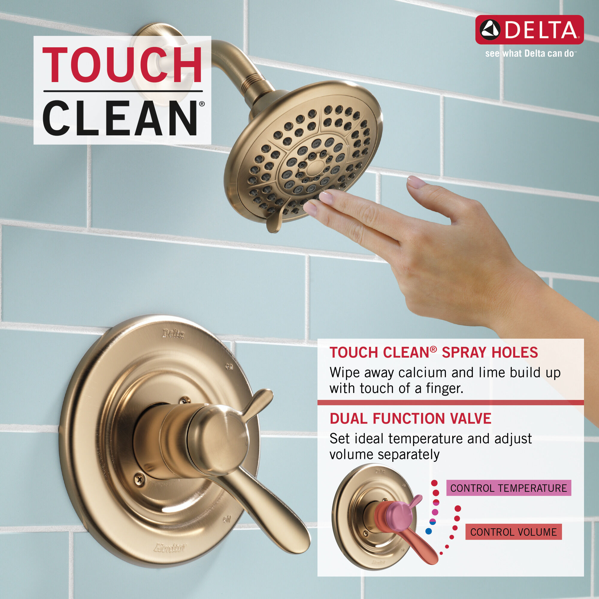 T17238-CZ Облицовка для душа Monitor® серии 17 Delta Faucet Lahara Шампанское бронза  - Вид №3