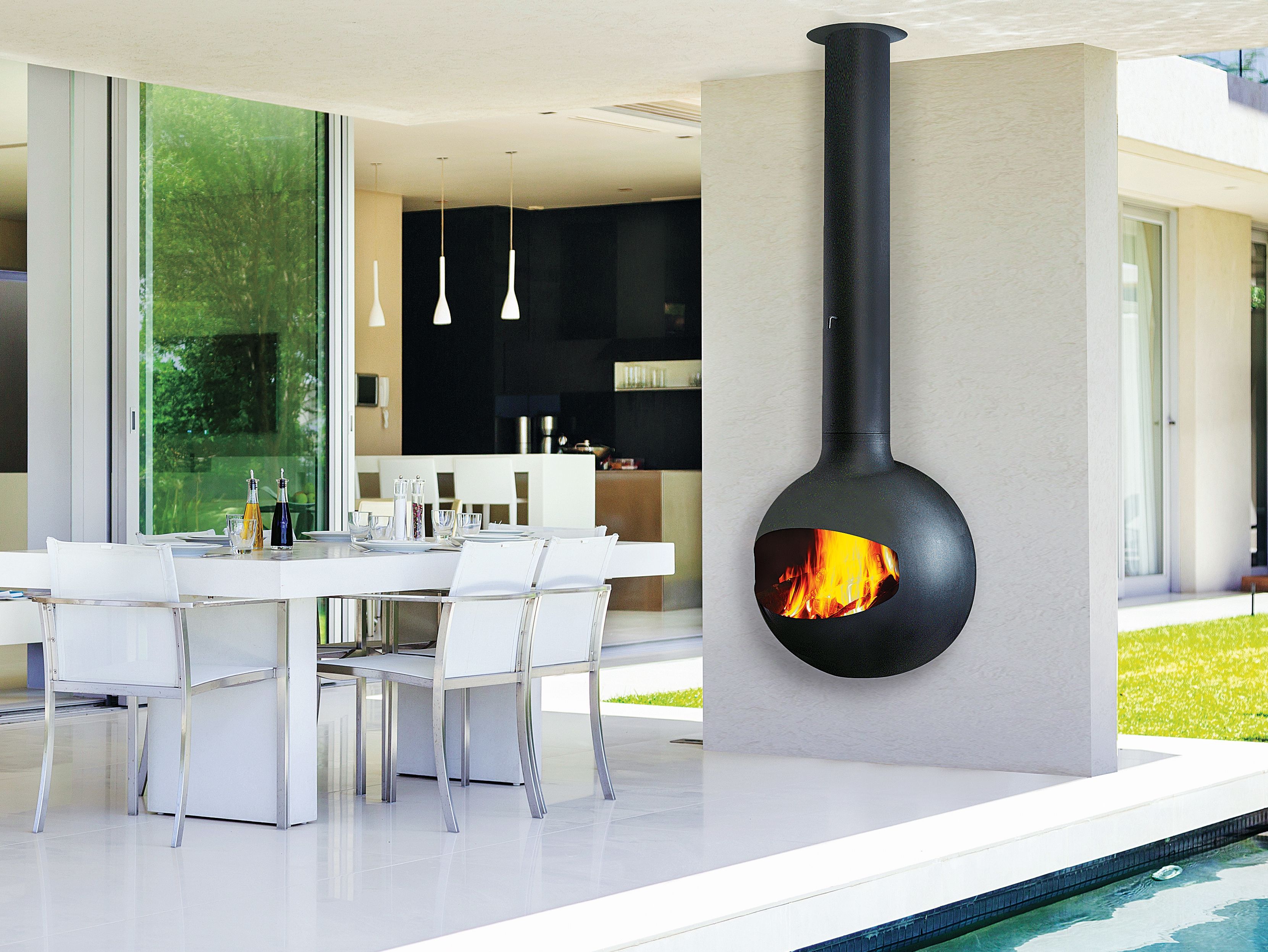 Открытый настенный дровяной камин Focus creation Emifocus ARCH-00112824 - Вид №1