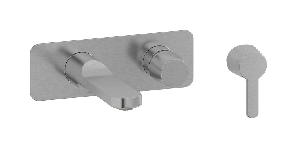 Встроенный в стену смеситель для раковины на 2 отверстия в комплекте с донным клапаном WE ARE IB aa313cc Brushed Nickel TAAAC