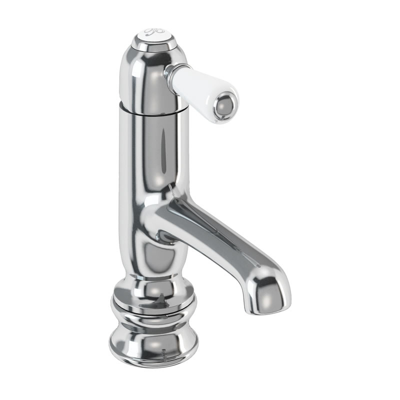Burlington Chelsea Regent Straight Basin Mono Tap без всплывающих отходов с белым акцентом CHR19 