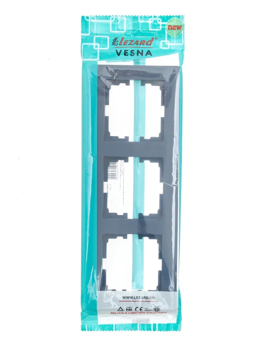VESNA Рамка 3-я горизонтальная графит LEZARD 742-3400-148 - Вид №3