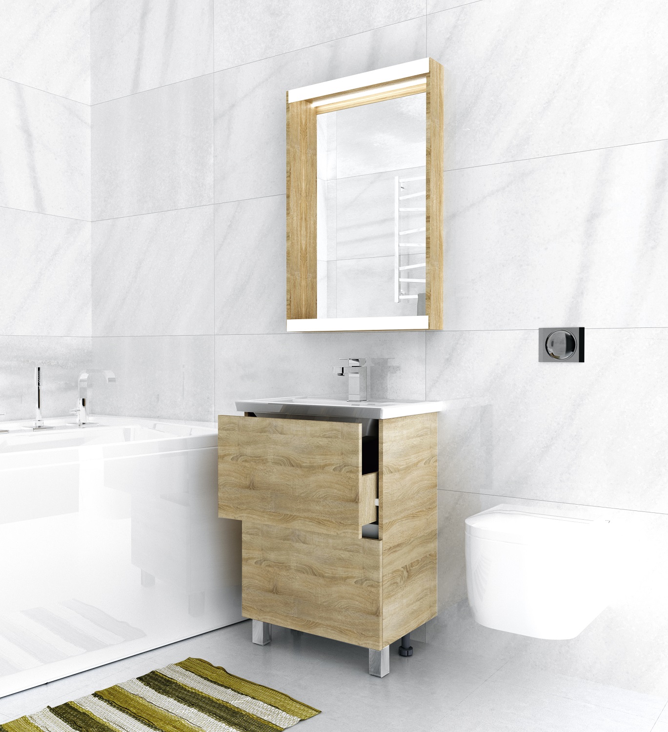 У76061 Тумба Aris 70Н 2я. Дуб Сонома 1 Marka ARIS - Вид №5