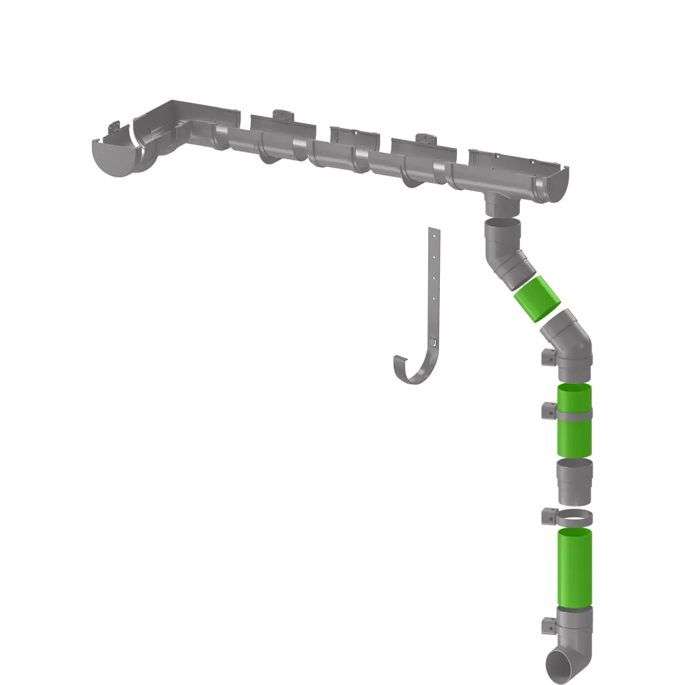 Труба водосточная Dacha 80 мм 1 м зелёный DÖCKE STLM-2160517 - Вид №2