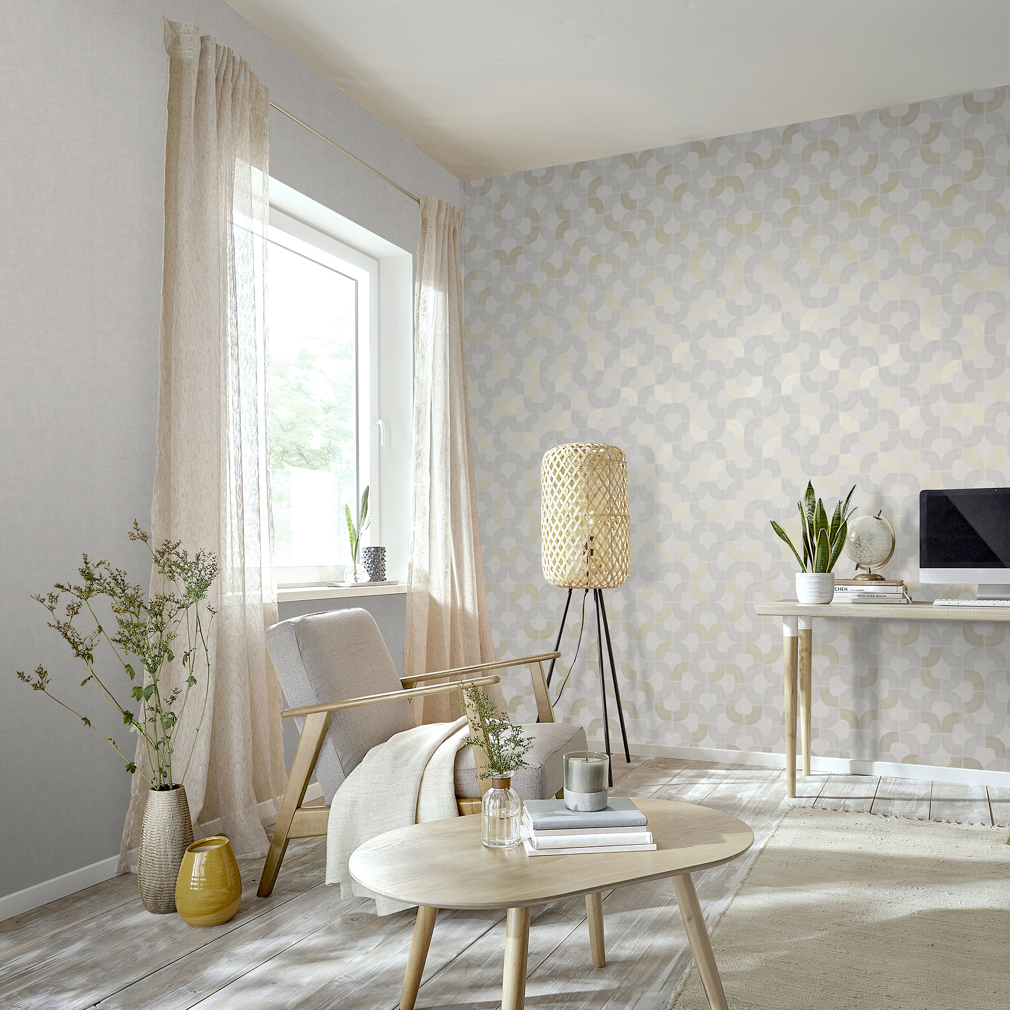 Флизелиновые обои INSPIRE бежевые структурные 1.06 м 87021290 STLM-0072821 - Вид №3