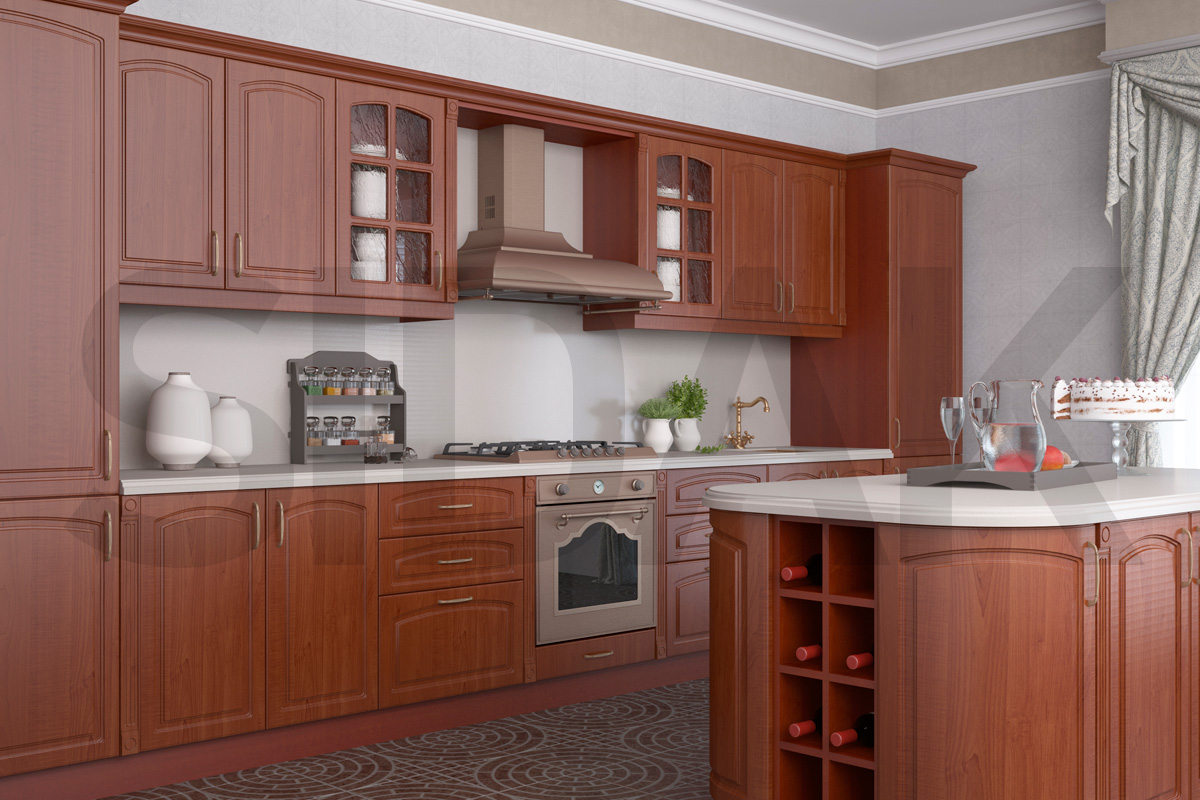 Фасады для кухни Классика Фрезеровка «Арка+» Бриз №550 SIDAK SIST2557-47 - Вид №1