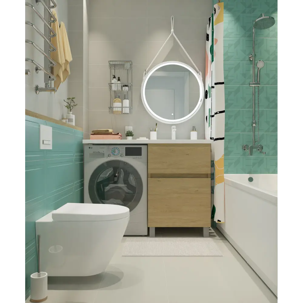 Плитка настенная Керамин Сонет 2С 25x75 см 1.69 м² матовая цвет зеленый STLM-2191028 - Вид №4