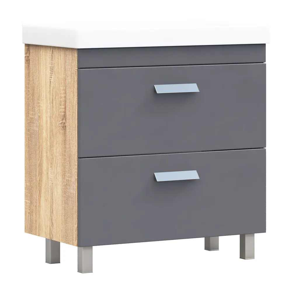 Тумба в ванную Vigo Hilton 80x80 см ДСП цвет графит STLM-2073432 - Вид №1