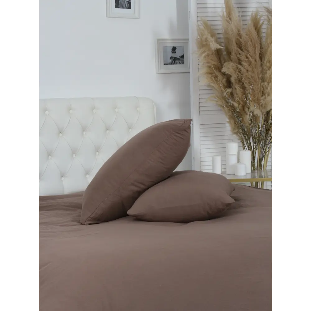 Комплект постельного белья евро полисатин коричневый Santreyd STLM-2103356 - Вид №1
