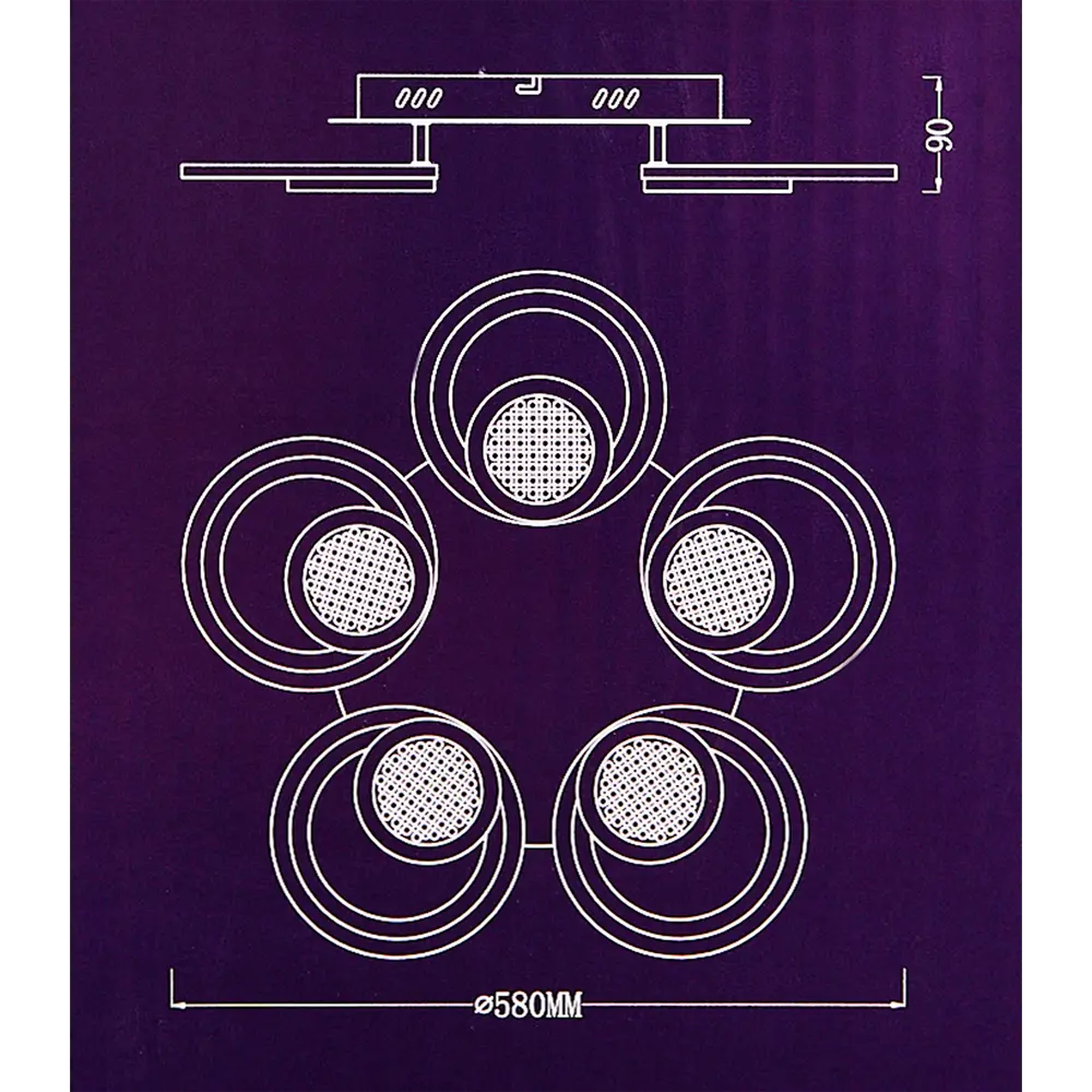 Люстра потолочная светодиодная Семь огней SF7096/5C-WT 105 Вт STLM-2153794 - Вид №12