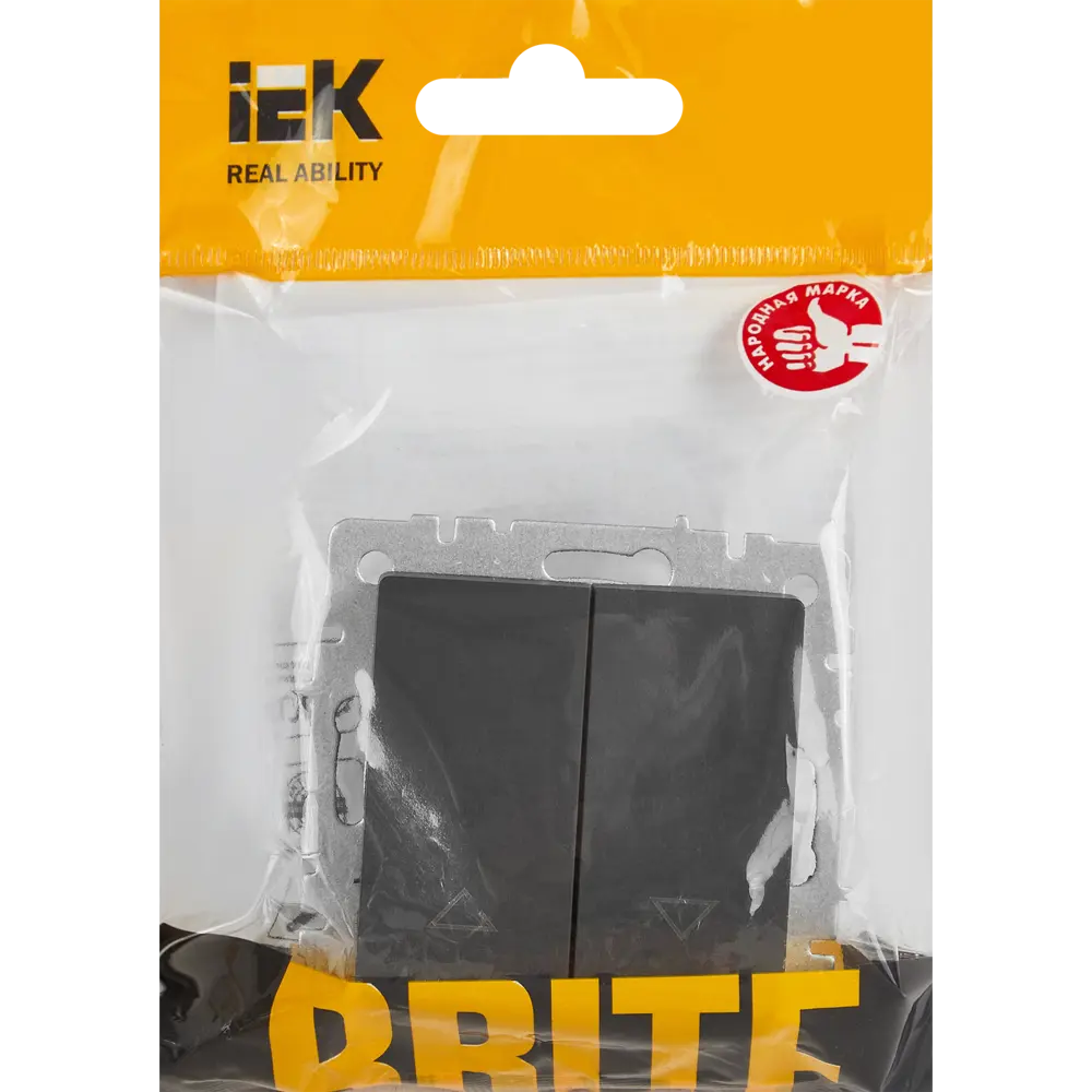 Выключатель встраиваемый IEK Brite жалюзи цвет графит 87761722 STLM-2161369 - Вид №4