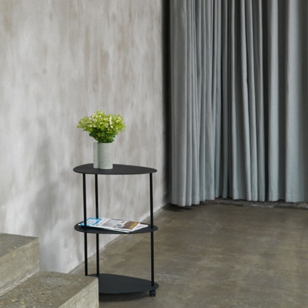 983479 Hippo black-anthracite журнальный столик трехъярусный 72х38х44см;LIND DNA  - Вид №2