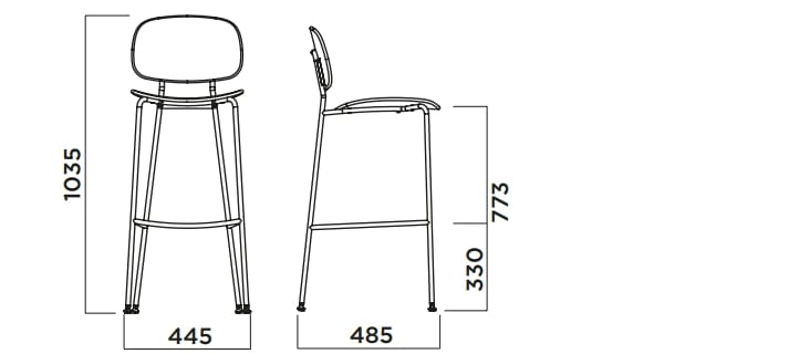 Высокий стул из полипропилена со спинкой Infiniti круглый ARCH-00028537 - Вид №4