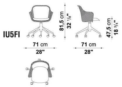 B&B Italia Project Офисное кресло из сетки с 5 спицами Iuta sun-id-1398734 - Вид №6