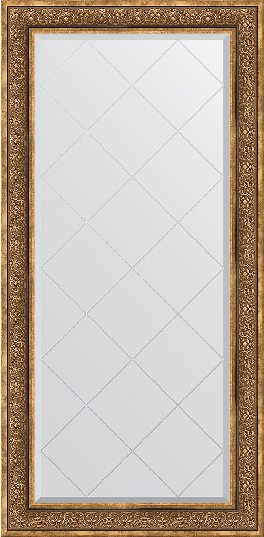 BY 4292 Зеркало с гравировкой в багетной раме - вензель бронзовый 101 mm EVOFORM Exclusive-G