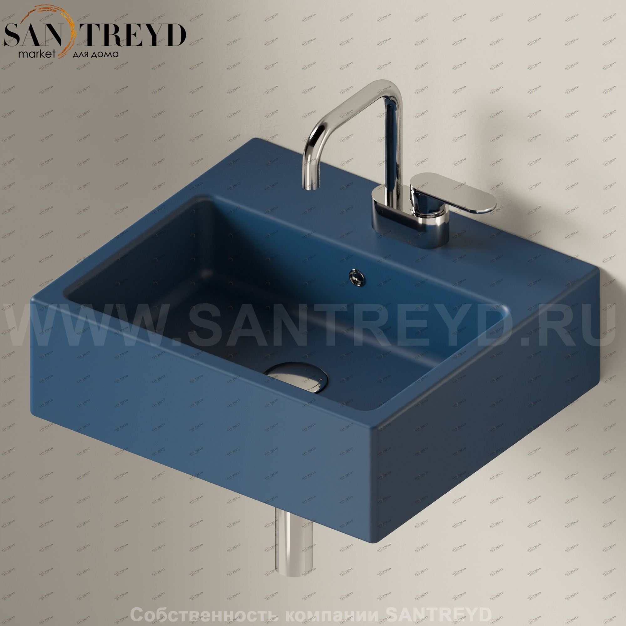 5058.7016 Подвесная раковина настенная прямоугольная Ceramica Flaminia Acquagrande