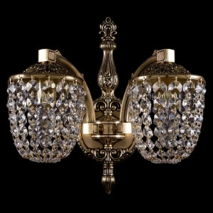 Бра Bohemia Ivele 1872/2/150/GB BOHEMIA IVELE ФОНАРЬ 077606 Золото;прозрачный
