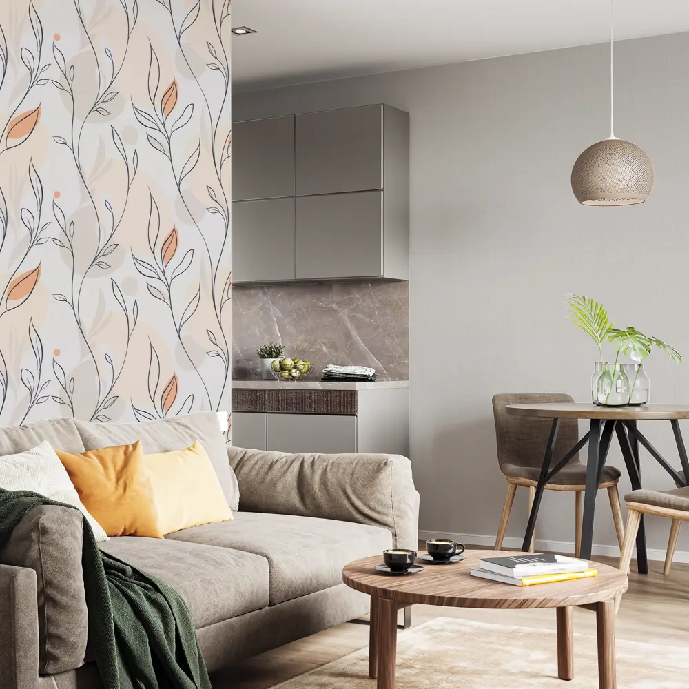 Обои флизелиновые Palitra Life Air 2 серо-бежевые PL72614-21 STLM-2189539 - Вид №5