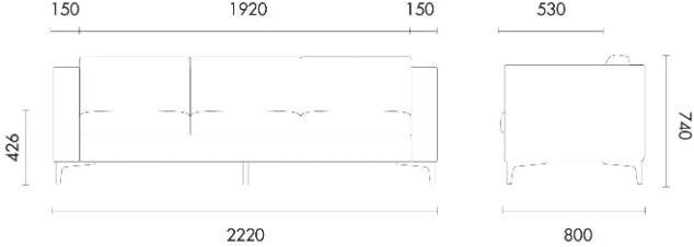 Grado Design 3-х местный тканевый диван Block sun-id-1475986 - Вид №3