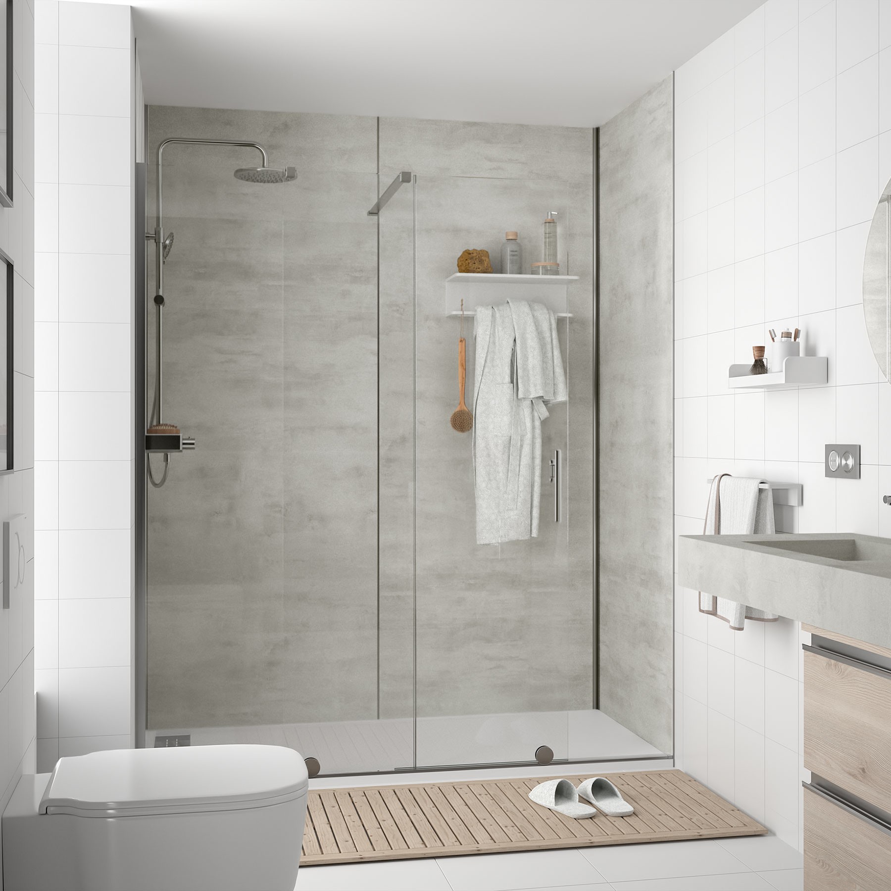 88084 SALGAR Душевая панель ATLAS бетон 800 x 2550 x 4 мм