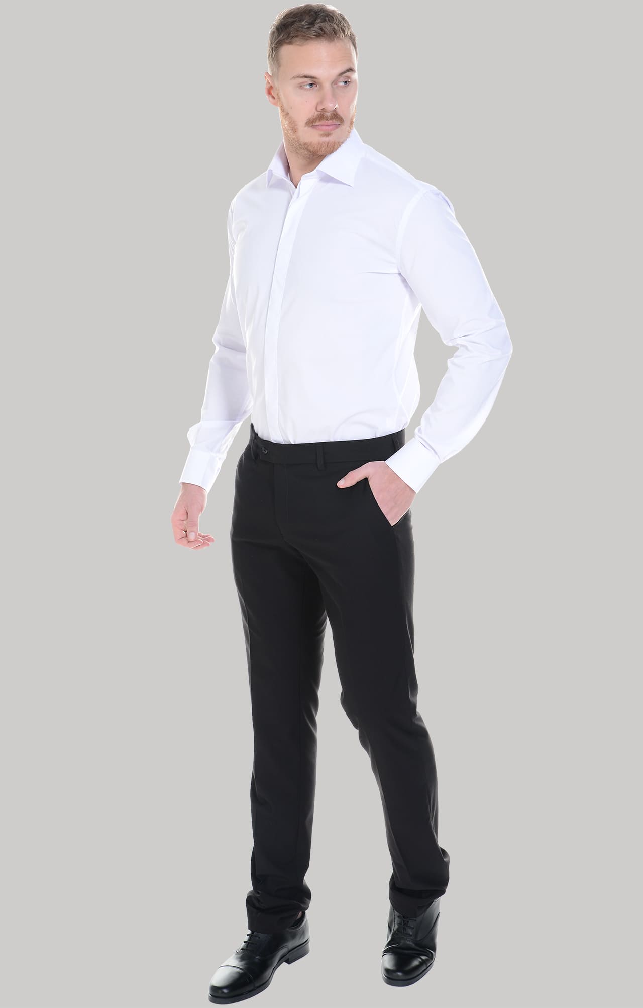 62463 Рубашка мужская  white El-Risto  Корпоративная одежда  размер 40/176-182  - Вид №17