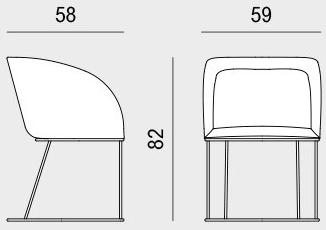 Viganò Санное кресло из ткани для залов ожидания Milly sun-id-1393719 - Вид №7