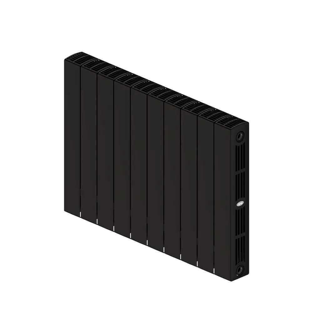 Радиатор секционный Rifar Supremo S50010RAL9005 500/90 10 секций боковое подключение биметалл черный STLM-2024053 - Вид №1