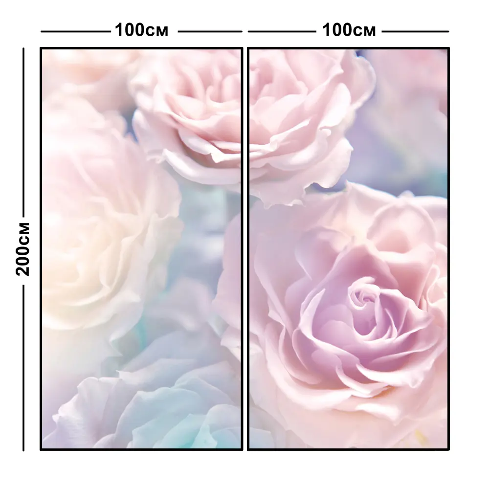 Фотообои флизелиновые Крупные розы 200x200 см МОСКОВСКАЯ ОБОЙНАЯ ФАБРИКА Malex factory STLM-2107394 - Вид №2