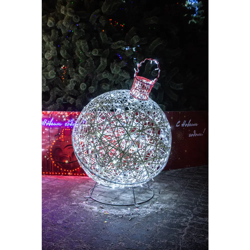 Электрическая светящиеся фигура Елочная игрушка 100 LED 30x30x30 см теплый белый свет 86164020 STLM-2177871 AJURIO 