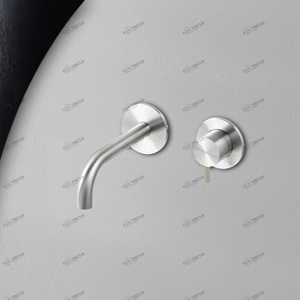 Смеситель для раковины сталь глянцевая с бежевой ручкой Toki Radomonte TKI18LCIL28