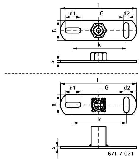 6717012 Монтажный элемент BIS Подпятники нерж., сварка в среде углекислого газа монтаж к стене или перекрытию WALRAVEN  - Вид №1