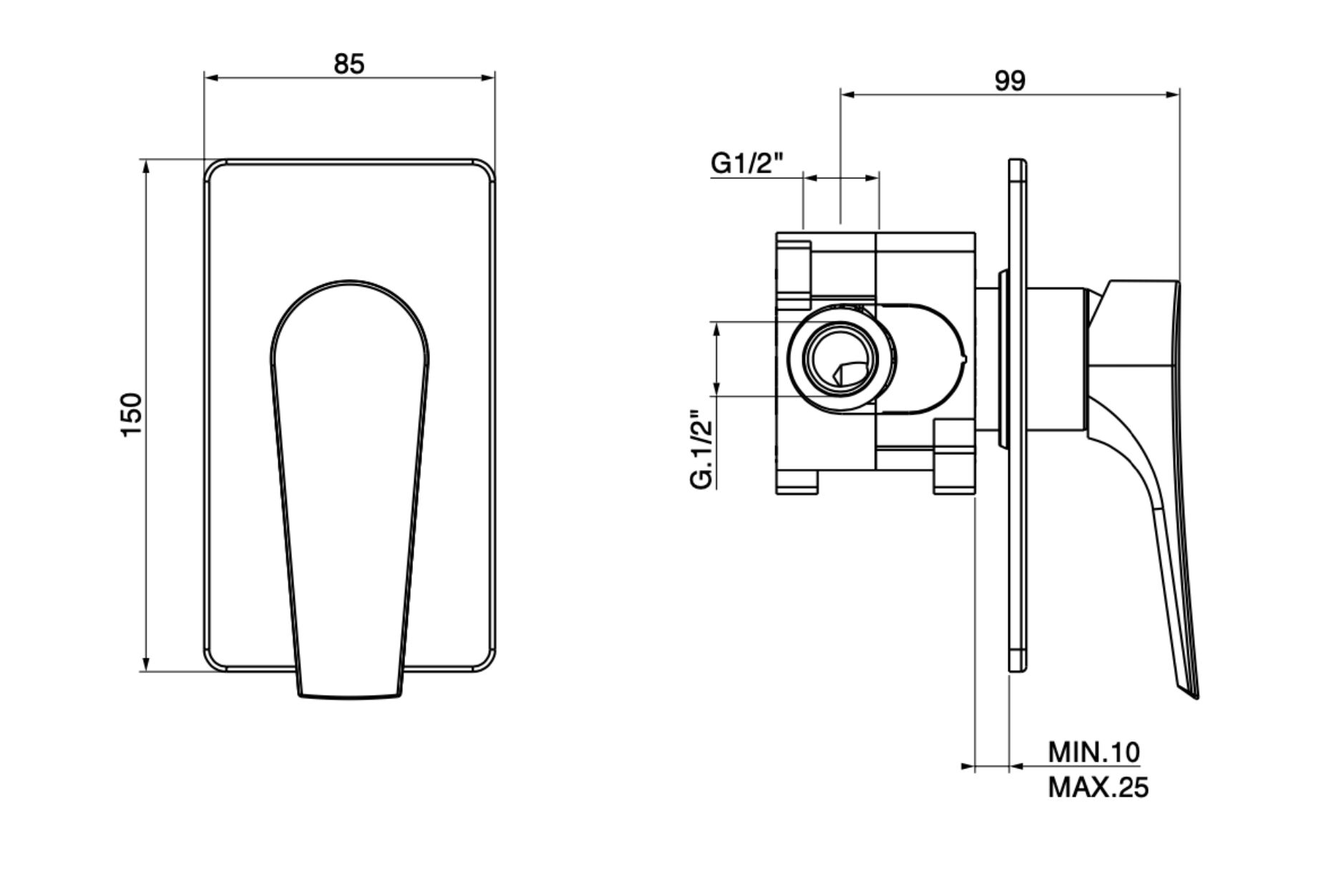 Дистанционное управление на стене GATTONI Mach 10 ARCH-00034714 - Вид №2