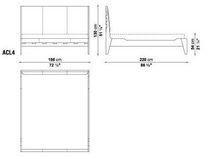 Maxalto Двуспальная кровать из кожи с обитым изголовьем Talamo sun-id-1386947 - Вид №6