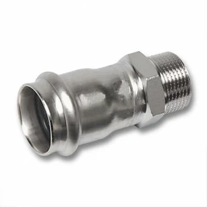 691243G1538 SANHA 91243G пресс-фит. нерж.сталь, ниппель перех.ВПр-НР 15x3/8 мм