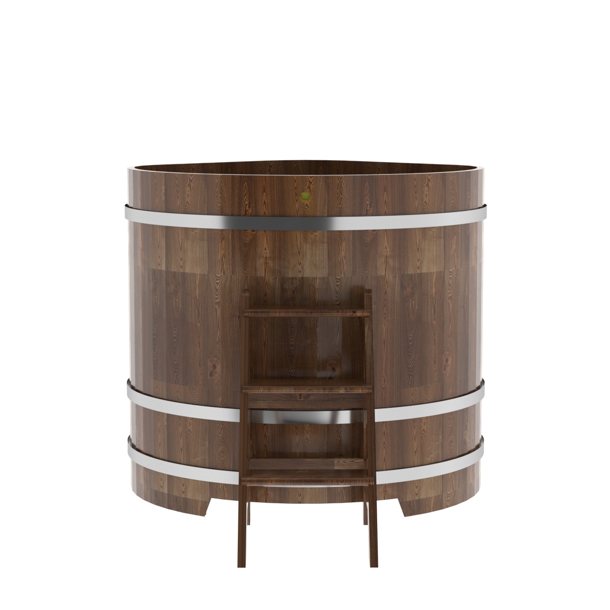 1578 Купель угловая из сращенных ламелей лиственницы 1,19х1,19х1,2 морёная Alyarus  - Вид №4