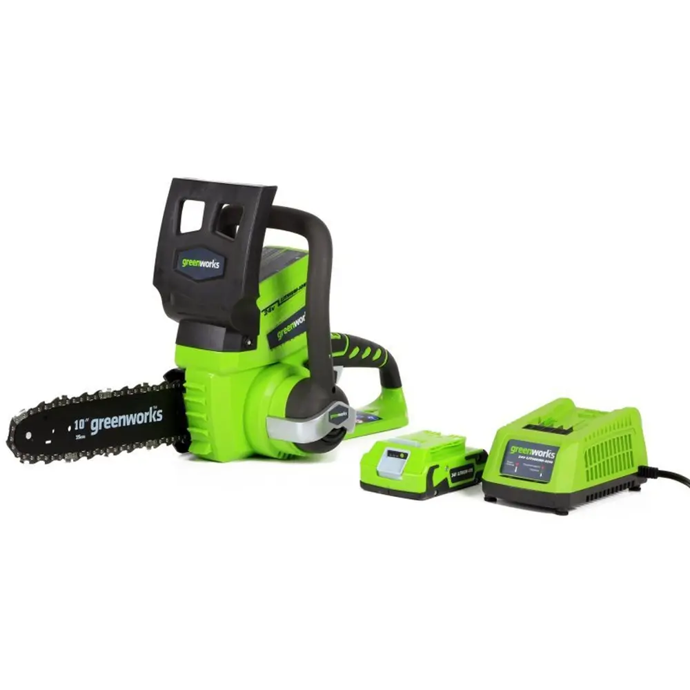 Аккумуляторная пила Greenworks 2000007VA 24 В шина 25 см АКБ и ЗУ в комплекте STLM-2206603