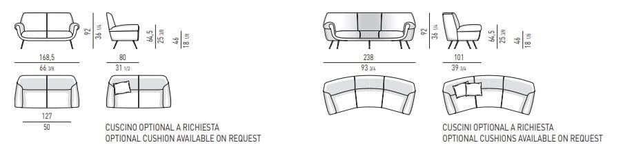 Изогнутый диван из ткани Minotti Albert &amp ARCH-00048168 - Вид №8