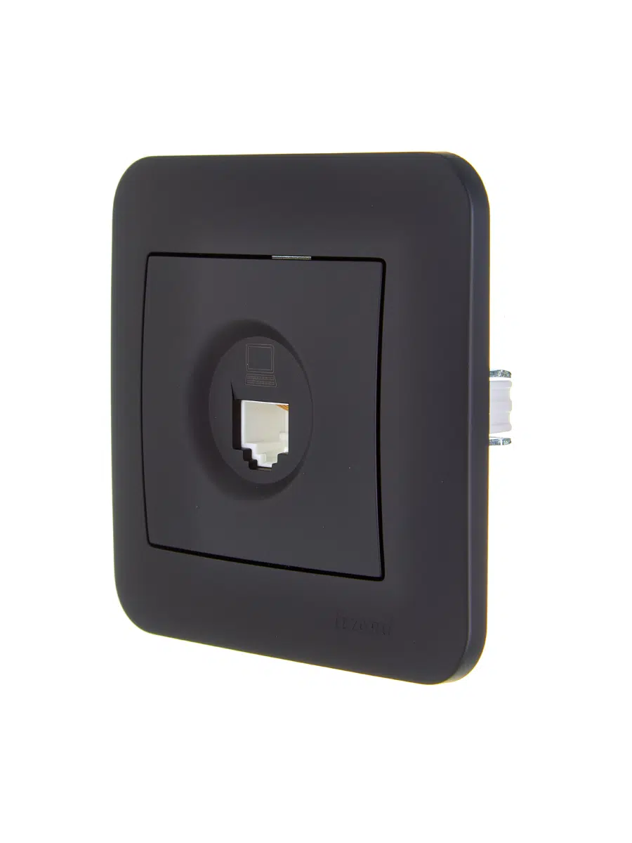 ASTI Розетка компьютерная чёрный бархат LEZARD 7081-4242-139 - Вид №2