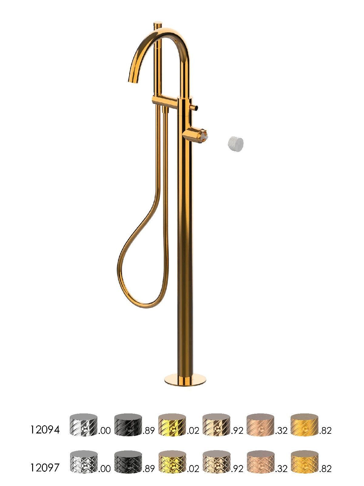 Однорычажный смеситель для ванны с ручным душем Rubinetterie Frattini Pepe XLS ARCH-00055154 - Вид №1