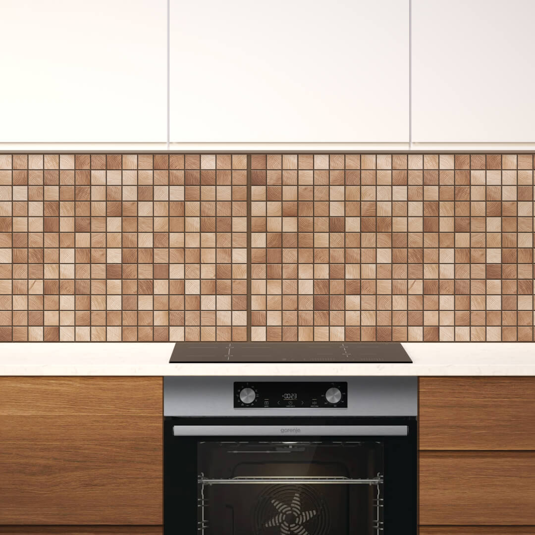 Панель ПВХ 0,3 мозаика Мадера светлая STELLA STSR-746 - Вид №2