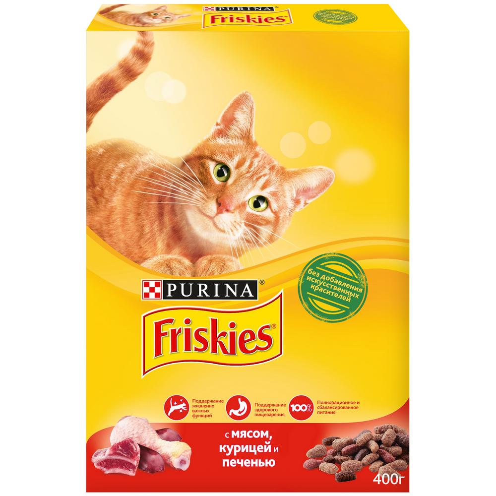 Т00007819 Корм для кошек с мясом, курицей и печенью, сух. 400 г Friskies 