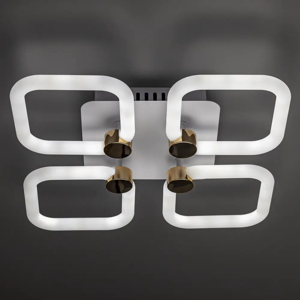Люстра потолочная светодиодная диммируемая Ritter Ottimo 51615 0 с Алисой и пультом 84Вт 38м² 2700К-6400К цвет белый/золотой 88333113 STLM-2084867  - Вид №4