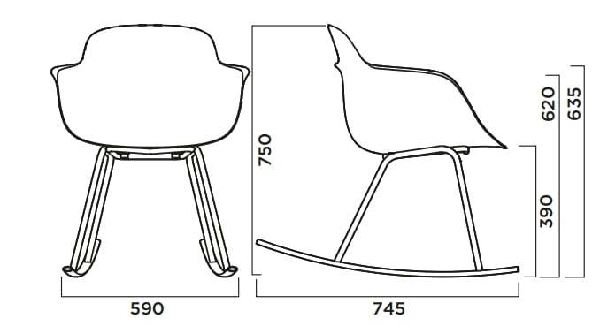 Кресло-качалка из полипропилена с подлокотниками Infiniti Sicla ARCH-00119720 - Вид №2