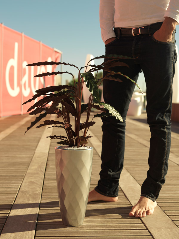 073151 Кашпо Nano матовое стальное 36см Vondom Vases