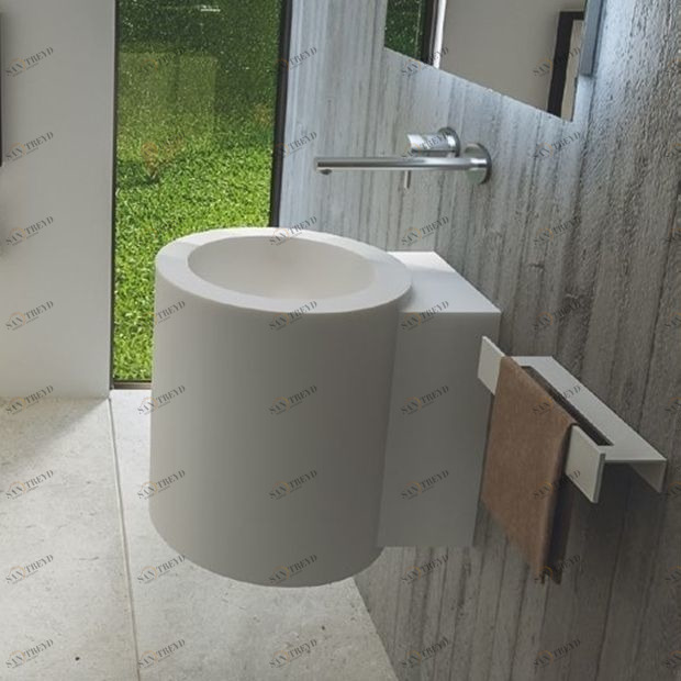 LMT030140 Подвесная раковина настенная овальная MOMA Design  белая 