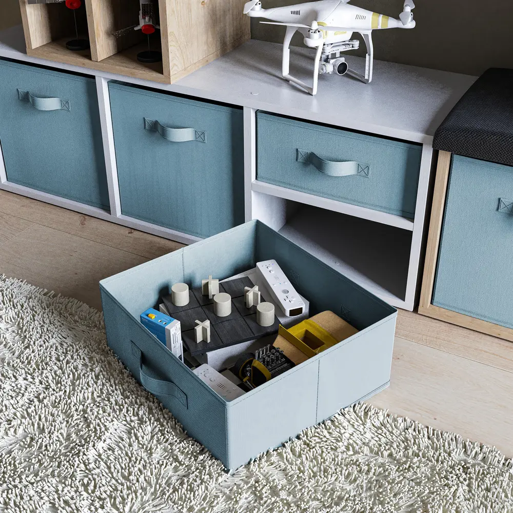 Короб Spaceo Fjord 15x31x31 см 14.4 л полиэстер цвет голубой Kub STLM-2148158